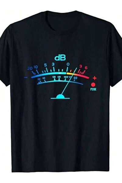 9JY Volume VU Meter Vintage T-Shirt Audio Engineer Recording Crew Neck Summer...