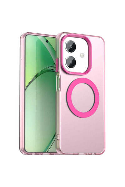 Techsuit Husă pentru OPPO A40 4G, CandyCase MagSafe, alb-roz