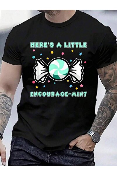 NOURAM تي شيرت قطن 100% بتصميم فكاهي مطبوع عليه عبارة 'Encourage-Mint'، هدية ...