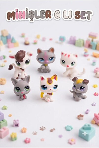Tıfıl Toys Pet Star Little Sevimli Minişler 6'lı Miniş Oyuncak Seti Hayvan Fi...