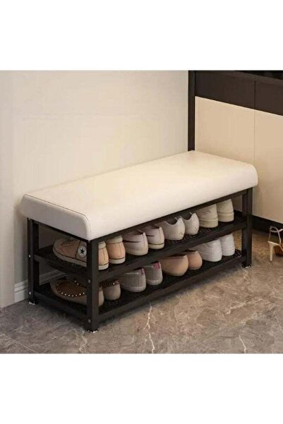 Arabest Shoe Bench with Cushion Seat,3-Tier Shoe Rack Storage Organizer,Sturd...