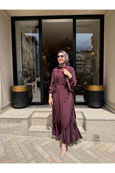 MissWhence 39815 Yelekli Kadın Elbise Bordo