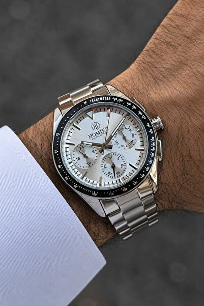 Homies Men's Watch - Silver Color - Steel Band - Water Resistant - All Functi...