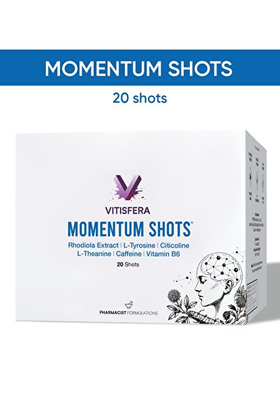 Vitisfera Momentum Shot Rhodiola, L-Tirozin, Sitikolin, L-Teanin, Kafein ve B...