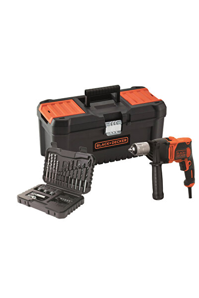 Decker BLACK+DECKER - Masina de gaurit (bormasina) cu percutie 850 W, cu acce...