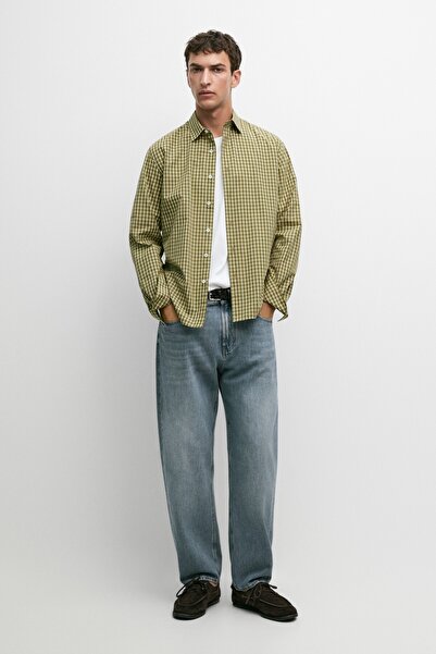 Massimo Dutti Regular fit %100 pamuklu kareli gömlek