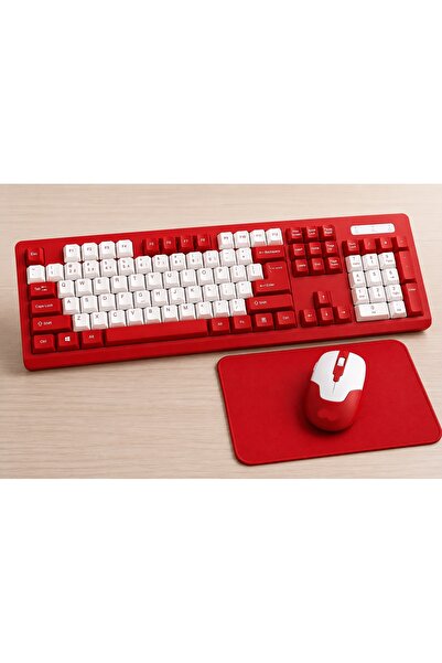 newnet Kablosuz Klavye Mouse Seti 2.4GHz USB Nano Alıcılı Q Klavye Sessiz Tuş...