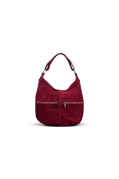 Vera Pelle Geantă din piele Derka, piele întoarsă, bordo