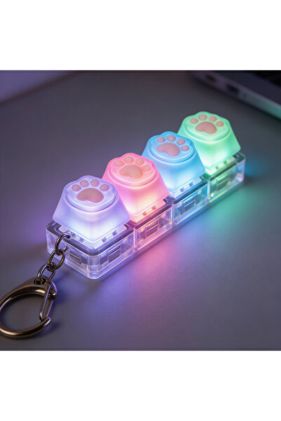 Choice Color Cat HOT Sales Multi-Style LED Light-Up Keycap Keychain Clicker F...