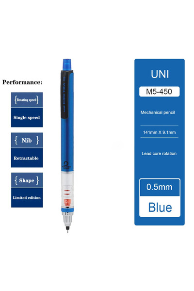 Choice4 M5-450 BL Japan UNI Kuru Toga Mechanical Pencil M5-450 Breakproof Lea...