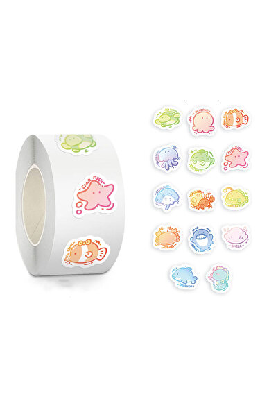 Choice 500PCS 500pcs/Roll Cartoon Funny Marine Animals Roll Stickers Scrapboo...