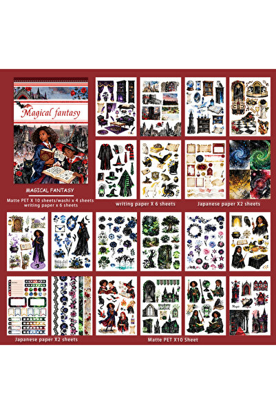 Choice1 TZ170-1 20 Sheets Large Size Nature Travel Retro Magic Matte Sticker ...