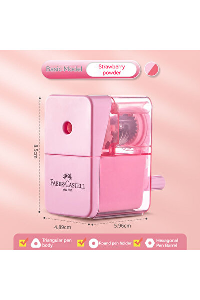 choice2 Strawberry Pink Faber Castell Manual Hand Crank Pencil Sharpener Shar...