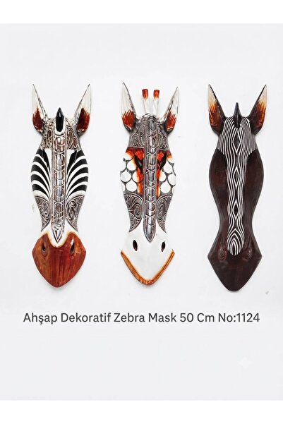 XTRIKE ME Ahşap Dekoratif Duvar Süsü Zebra Mask 50 Cm Karışık Renk 1 Adet