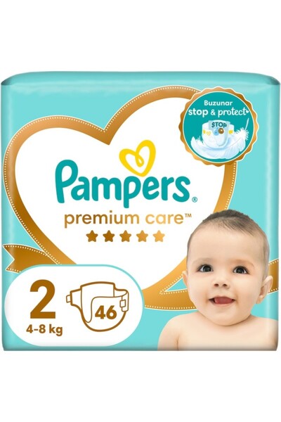 Pampers Premium Care Baby Diapers, Size 2, 4-8kg, 46 Pieces