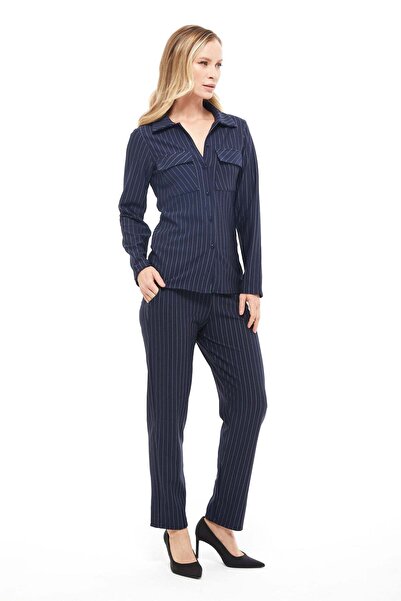 Fulla Moda Striped Double Pocket Slim Fit 2-Piece Set