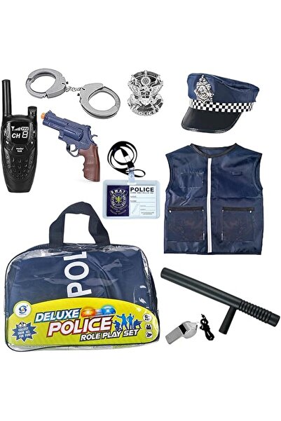 Home Smart 12 Pcs Police Costume for Kids with Toy Role Play Kit with Police ...