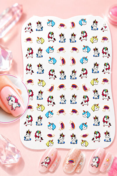 Sibelon Nail Art Sticker Kendinden Yapışkanlı Tırnak Dövmesi Takma Tırnak Süs...