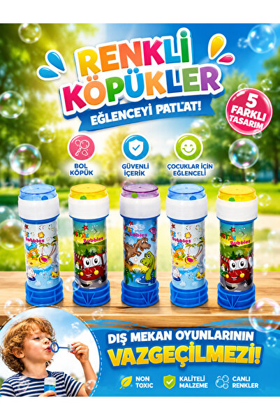 İlkem pazarlama Köpük Üflemeli Baloncuk Yapan Oyuncak 5 Adet