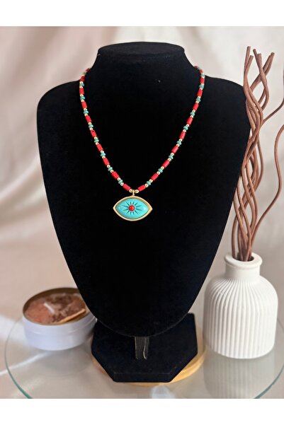 ANKA JEWELLRY Steel Necklaces - Turquoise - Bead
