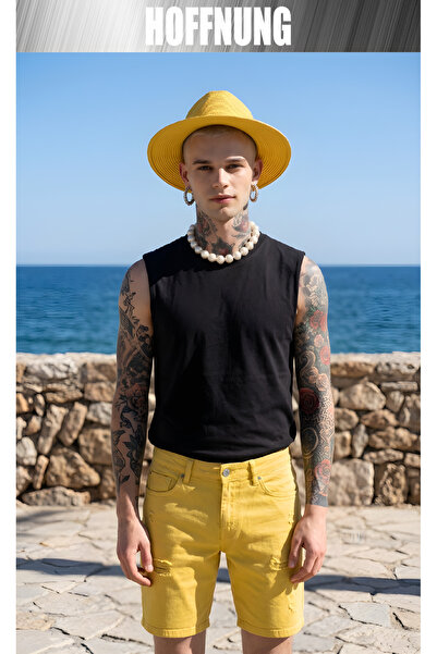 HOFFNUNG Unisex Βαμβακερό μπλουζάκι με λαιμόκοψη ποδηλάτου σε μεγάλο μέγεθος