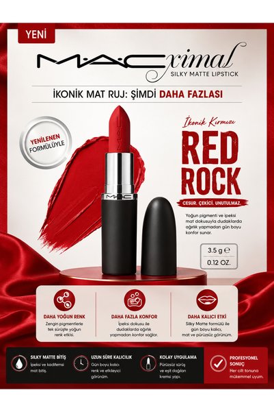 M.A.C M·A·Cximal Silky Red Rock 3.5 g – Lipstick with a Velvety Matte Finish ...