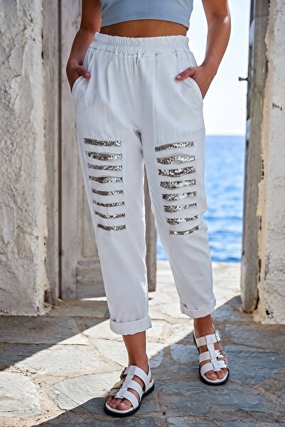 Chiccy Trousers - White - Normal waist