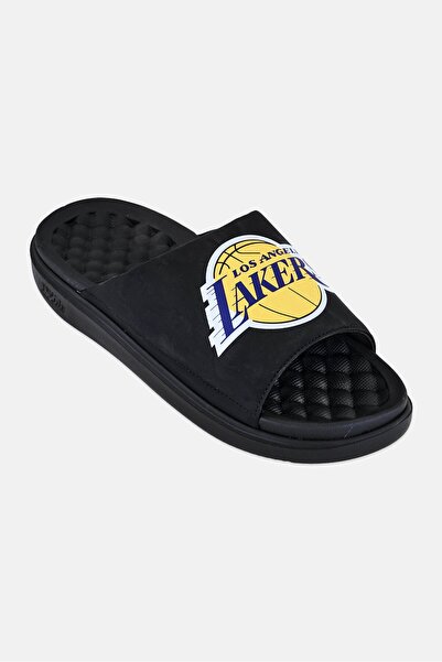 iSlide Men LA Lakers Primary Logo Slip on Slides, Black