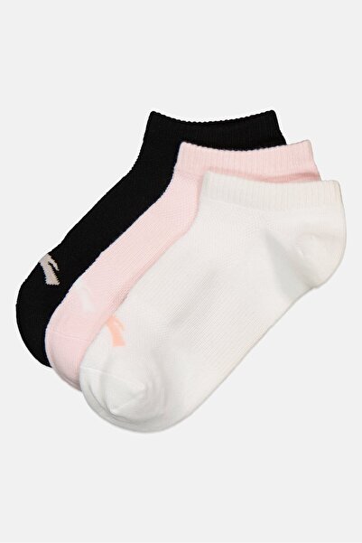 Anta Kids Girl 3 Pairs Brand Logo Ankle Socks, Multicolor