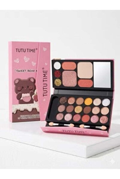 TUTU TIME Professional Set - Warm Eyeshadows and Blush with Cute Bear Edition