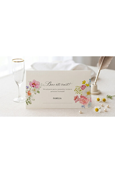 jolene design Plic de bani pentru nuntă cu flori pastelate
