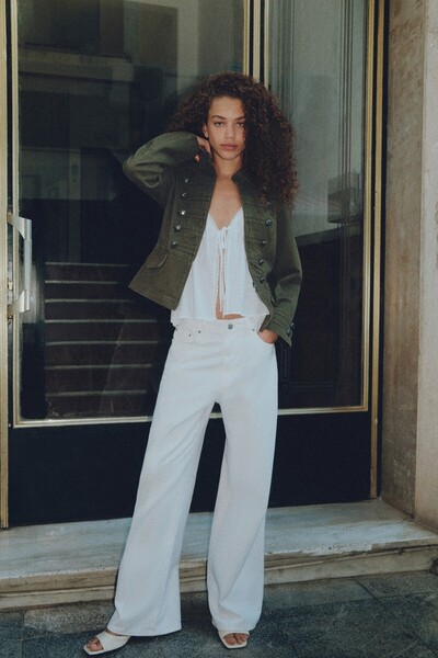 Pull & Bear Vücuda oturan düğmeli ceket