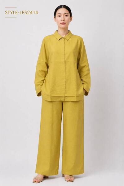 LINELLE Women's Relaxed Fit Linen Blend Co-Ord Set