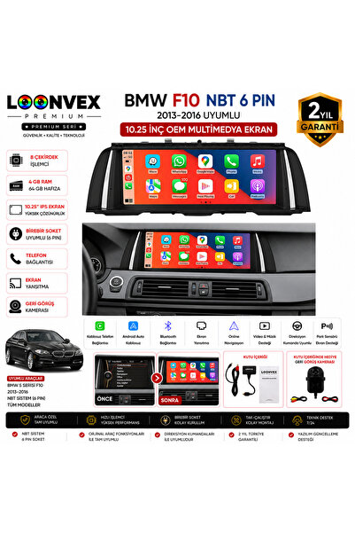 LOONVEX BMW F10 NBT 6 Pin 2013-2016 OEM Multimedya Ekran | 10.25 İnç | 8 Çeki...