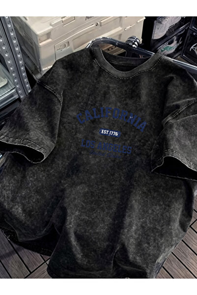 Pink Sky Unisex Oversize Vintage Washed Street Style Μόδα του δρόμου Βαμβακερ...