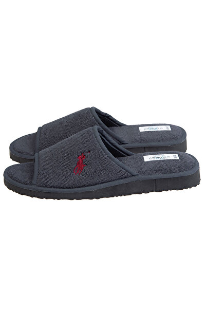 Amaryllis Slippers Ανδρική ανοιχτή παντόφλα πετσετέ, γκρι βαμβακερή, ελληνική.
