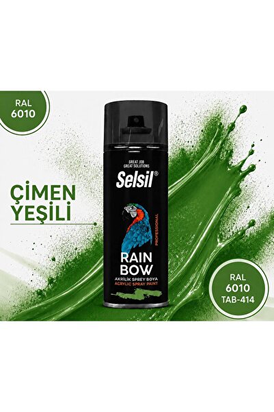 Selsil RAİNBOW AKRİLİK SPREY BOYA ÇİMEN YEŞİLİ RAL 6010 (400ML)