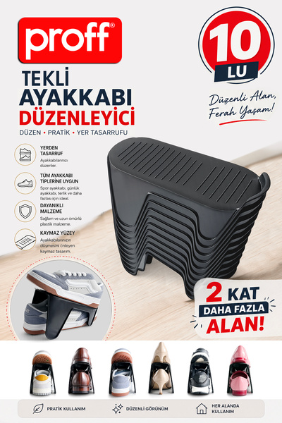 Proff 10 Adet Pratik Ayakkabı Düzenleyici - Tüm Ayakkabı Tiplerine Uygun Dola...