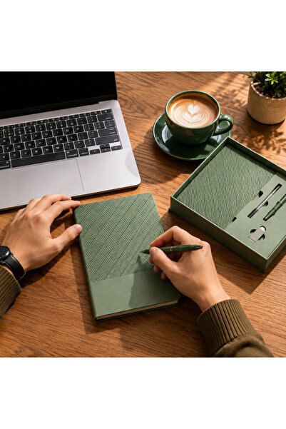 OricareFain Set agenda A5, pix si stick USB, NEVERMORE, coperta premium, cadou business, cutie cadou eleganta, puncuta inclusa