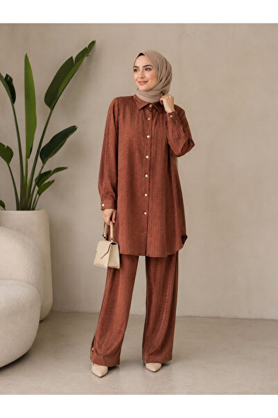 FATMA DANIŞMAN Plus Size Shirt and Pants Set