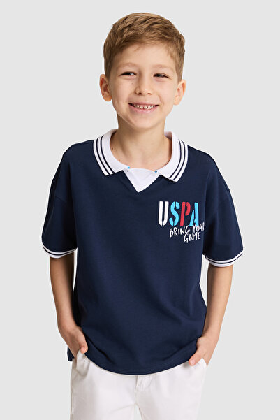 U.S. Polo Assn. تي شيرت للأولاد باللون الأزرق الداكن بياقة بولو 50320436-VR033