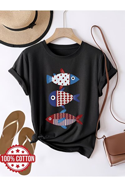 puolikuu Unisex Comfortable Fit Tshrit Printed Tshirt