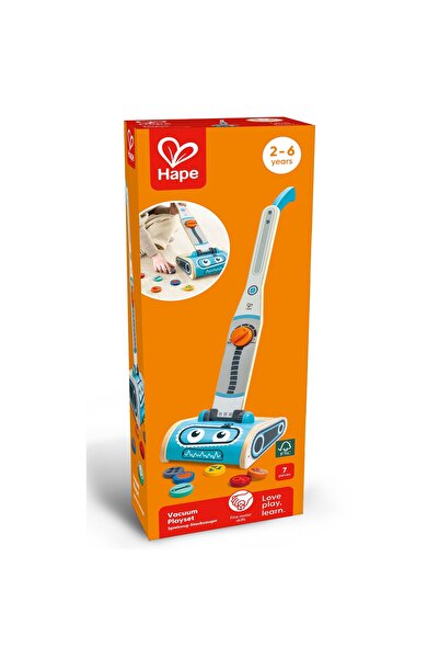 Hape Set de joaca pentru copii, Hape, Aspirator robot, 17.5 x 18 x 58 cm, 7 p...