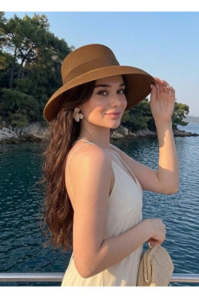 LAGRANZE قبعة نسائية من القش بتصميم شادو ديزاين