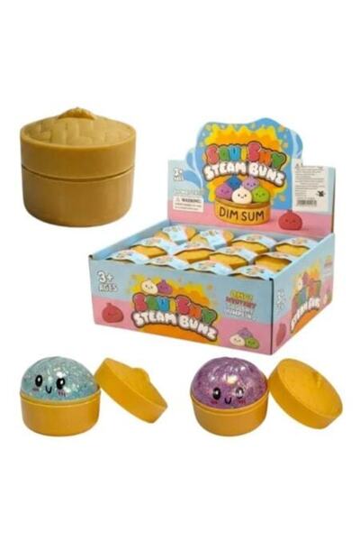 OEM Squishy în formă de gălușcă, tip cutie pentru aburi, 8 cm, cu sclipici, m...