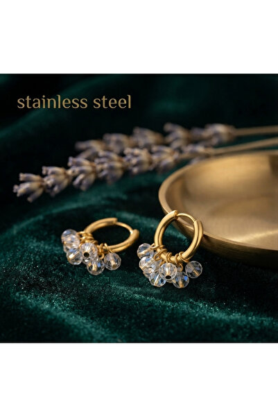 stainless steell أقراط من الفولاذ المقاوم للصدأ باللون الذهبي مكونة من 5 قطع ...