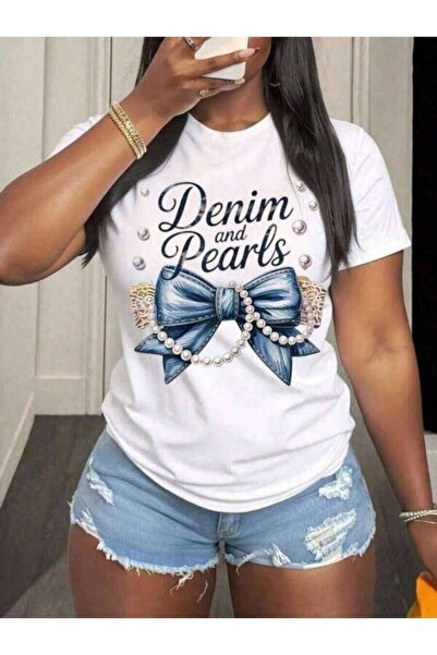 4CR Women's T-Shirts Bow, Summer Beach Vacation, Outfit For Stylish Women T-S...