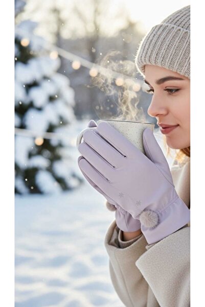 Aware Time Parachute Fabric Touchscreen Plush Inside Women Gloves
