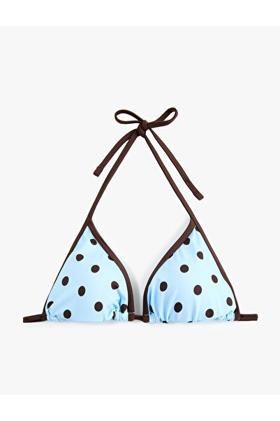 Koton Kontrast Detaylı Biyeli Puantiyeli Üçgen Bikini Üstü