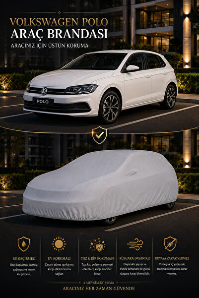 PJ & Me Volkswagen Polo Araç Brandası 2018-2026 Uyumlu Gri Oto Koruma Örtüsü ...